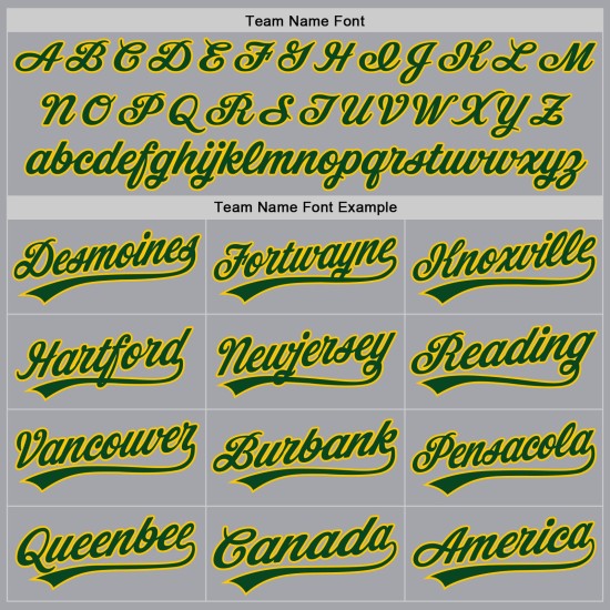 Benutzerdefiniertes Grün-Gold Authentic Jersey Grau Baseball Benutzerdefiniertes Grün-Gold Authentic Jersey Grau Baseball