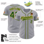 Benutzerdefiniertes Grün-Gold Authentic Jersey Grau Baseball Benutzerdefiniertes Grün-Gold Authentic Jersey Grau Baseball