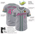 Baseball Grün Jersey Pink-Kelly Grau Authentic Custom Baseball Grün Jersey Pink-Kelly Grau Authentic Custom