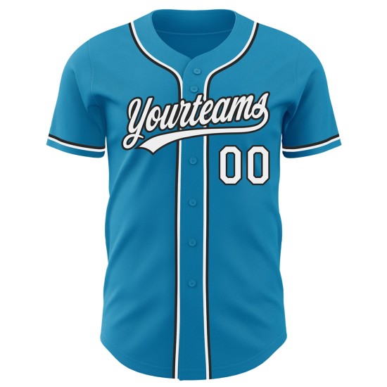 Jersey Authentic Panther Blau Weiß-Schwarz Custom Baseball Jersey Authentic Panther Blau Weiß-Schwarz Custom Baseball