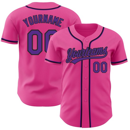 Baseball Authentic Custom Lila-Schwarz Trikot Pink Baseball Authentic Custom Lila-Schwarz Trikot Pink