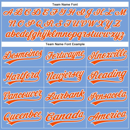 Benutzerdefiniertes Blau-Orange-Weißes Baseball-Puder-Trikot Authentic Benutzerdefiniertes Blau-Orange-Weißes Baseball-Puder-Trikot Authentic