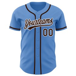 Baseball Custom Jersey Powder Authentic Braun-Weiß Blau