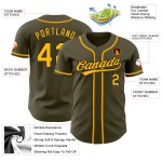 Salute To Gold-Schwarzes authentisches Baseball-Service-Custom-Oliventrikot Salute To Gold-Schwarzes authentisches Baseball-Service-Custom-Oliventrikot