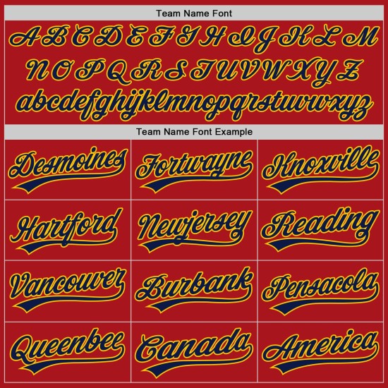 Marineblau-Gold Custom Red Authentic Baseballtrikot Marineblau-Gold Custom Red Authentic Baseballtrikot