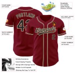 Jersey Custom Authentic Cream Baseball Schwarz-City Crimson Jersey Custom Authentic Cream Baseball Schwarz-City Crimson