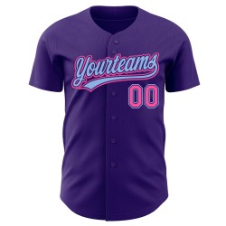 Pink-Light Jersey Custom Baseball Authentic Lila Blau