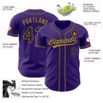 Benutzerdefinierte authentische schwarz-alt lila Jersey Baseball Gold Benutzerdefinierte authentische schwarz-alt lila Jersey Baseball Gold