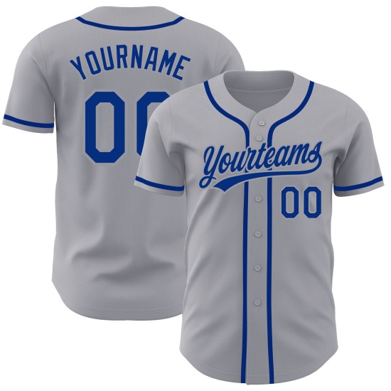 Baseball Custom Authentic Jersey Grau Royal Baseball Custom Authentic Jersey Grau Royal