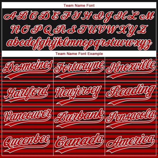Muster Authentische 3D Design Rot-Weiß Custom Jersey Schwarz Baseball Muster Authentische 3D Design Rot-Weiß Custom Jersey Schwarz Baseball