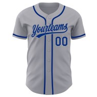 Baseball Custom Authentic Jersey Grau Royal Baseball Custom Authentic Jersey Grau Royal