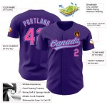 Pink-Light Jersey Custom Baseball Authentic Lila Blau Pink-Light Jersey Custom Baseball Authentic Lila Blau