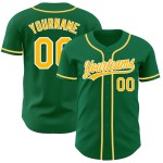 Gold-Weiß-Grünes Trikot Custom Authentic Kelly Baseball Gold-Weiß-Grünes Trikot Custom Authentic Kelly Baseball