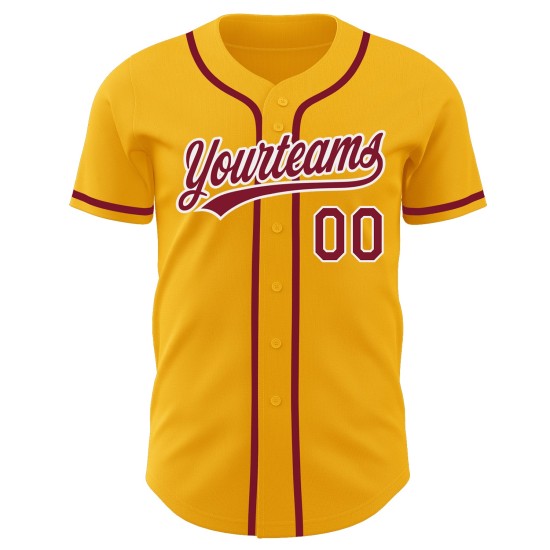 Baseball Crimson-Weißgold Authentic Custom Jersey Baseball Crimson-Weißgold Authentic Custom Jersey