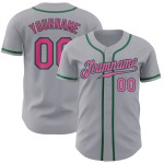 Baseball Grün Jersey Pink-Kelly Grau Authentic Custom Baseball Grün Jersey Pink-Kelly Grau Authentic Custom
