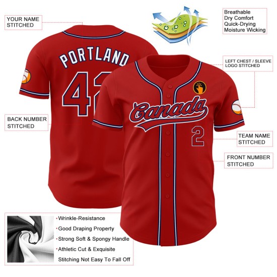 Baseball Authentic Red Custom Trikot Rot-Marineblau Baseball Authentic Red Custom Trikot Rot-Marineblau