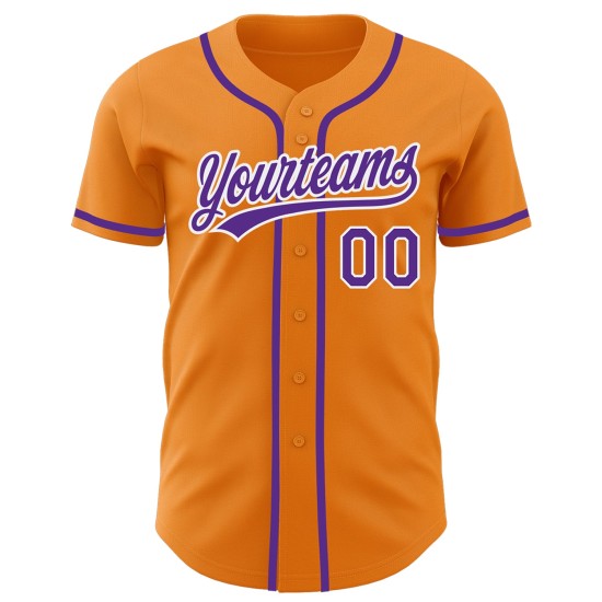 Orange Bay Baseball Trikot Custom Authentic Lila-Weiß Orange Bay Baseball Trikot Custom Authentic Lila-Weiß