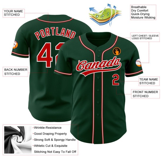 Rot-Weiß Baseball Authentic Jersey Grün Custom Rot-Weiß Baseball Authentic Jersey Grün Custom