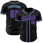 Lila-Hell Custom Jersey Blau Baseball Schwarz Authentic Lila-Hell Custom Jersey Blau Baseball Schwarz Authentic