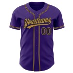 Benutzerdefinierte authentische schwarz-alt lila Jersey Baseball Gold Benutzerdefinierte authentische schwarz-alt lila Jersey Baseball Gold