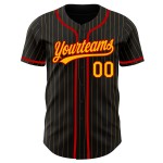 Benutzerdefinierte Nadelstreifen Gold-Rot Authentic Jersey Schwarz Gold Baseball Benutzerdefinierte Nadelstreifen Gold-Rot Authentic Jersey Schwarz Gold Baseball