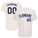 Jersey Navy Weiß Nadelstreifen Orange Custom Baseball Authentic Jersey Navy Weiß Nadelstreifen Orange Custom Baseball Authentic