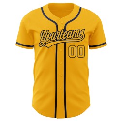Gold Baseball Authentic Custom Gold-Navy Trikot