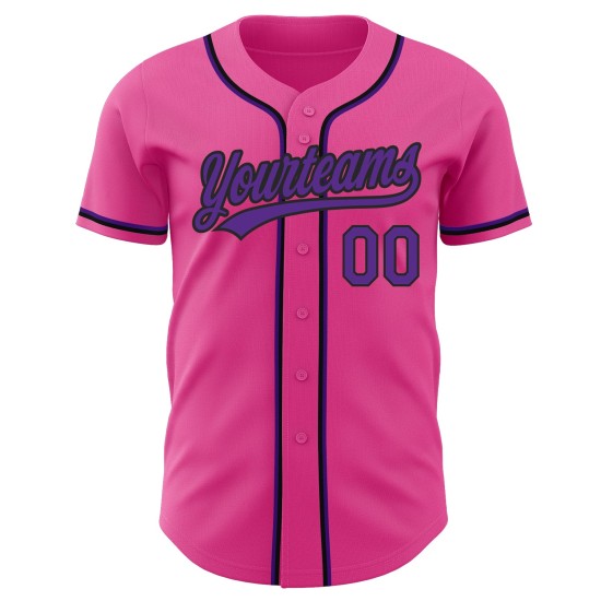 Baseball Authentic Custom Lila-Schwarz Trikot Pink Baseball Authentic Custom Lila-Schwarz Trikot Pink