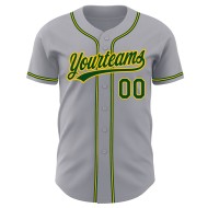 Benutzerdefiniertes Grün-Gold Authentic Jersey Grau Baseball Benutzerdefiniertes Grün-Gold Authentic Jersey Grau Baseball