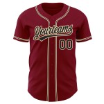 Jersey Custom Authentic Cream Baseball Schwarz-City Crimson Jersey Custom Authentic Cream Baseball Schwarz-City Crimson