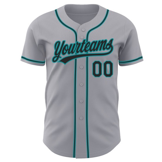 Jersey Gray Authentic Custom Baseball Schwarz-Blaugrün Jersey Gray Authentic Custom Baseball Schwarz-Blaugrün