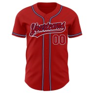 Baseball Authentic Red Custom Trikot Rot-Marineblau