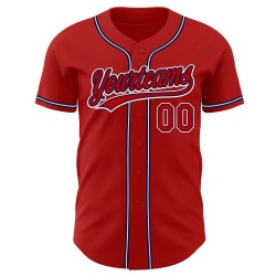 Baseball Authentic Red Custom Trikot Rot-Marineblau