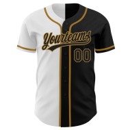 Authentisches Jersey Custom Black Gold Split Black Baseball Fashion Weiß-Old Authentisches Jersey Custom Black Gold Split Black Baseball Fashion Weiß-Old