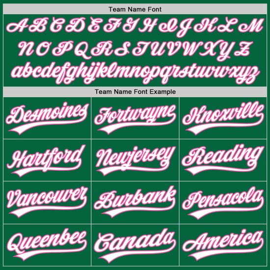 Authentisches Baseball-Custom-Trikot Kelly Grün Weiß-Pink Authentisches Baseball-Custom-Trikot Kelly Grün Weiß-Pink