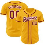 Baseball Crimson-Weißgold Authentic Custom Jersey Baseball Crimson-Weißgold Authentic Custom Jersey
