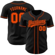 Jersey Baseball Custom Orange Authentic Schwarz