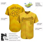 Gold-Schwarzes authentisches 3D-Trikot-Muster im goldenen Baseball-Design Gold-Schwarzes authentisches 3D-Trikot-Muster im goldenen Baseball-Design
