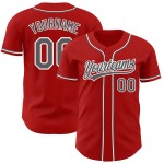 Authentisches rotes Steel Custom Baseball-Trikot Grau-Weiß Authentisches rotes Steel Custom Baseball-Trikot Grau-Weiß