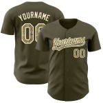 Jersey Baseball Service Olive bis Authentic Salute Camo-Creme Custom Jersey Baseball Service Olive bis Authentic Salute Camo-Creme Custom