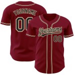 Jersey Custom Authentic Cream Baseball Schwarz-City Crimson Jersey Custom Authentic Cream Baseball Schwarz-City Crimson