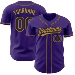 Benutzerdefinierte authentische schwarz-alt lila Jersey Baseball Gold Benutzerdefinierte authentische schwarz-alt lila Jersey Baseball Gold
