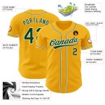 Grün-Weiß Authentic Gold Custom Baseball Jersey Grün-Weiß Authentic Gold Custom Baseball Jersey