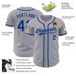 Baseball Custom Authentic Jersey Grau Royal Baseball Custom Authentic Jersey Grau Royal