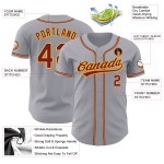 Custom Jersey Authentic Grau Purpur-Gold Baseball Custom Jersey Authentic Grau Purpur-Gold Baseball