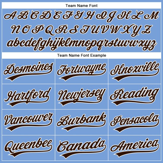 Baseball Custom Jersey Powder Authentic Braun-Weiß Blau Baseball Custom Jersey Powder Authentic Braun-Weiß Blau