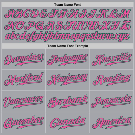 Baseball Grün Jersey Pink-Kelly Grau Authentic Custom Baseball Grün Jersey Pink-Kelly Grau Authentic Custom