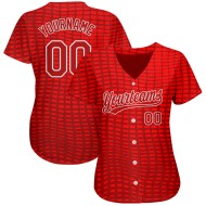 Authentisches Musterdesign 3D Baseball Rot-Weiß Trikot Custom Rot Authentisches Musterdesign 3D Baseball Rot-Weiß Trikot Custom Rot