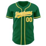 Gold-Weiß-Grünes Trikot Custom Authentic Kelly Baseball Gold-Weiß-Grünes Trikot Custom Authentic Kelly Baseball