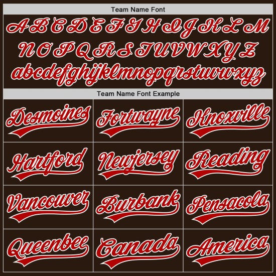 Jersey Baseball Authentic Braun Rot-Weiß Custom Jersey Baseball Authentic Braun Rot-Weiß Custom
